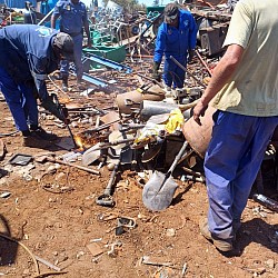 Destruction of illegal mining equipment