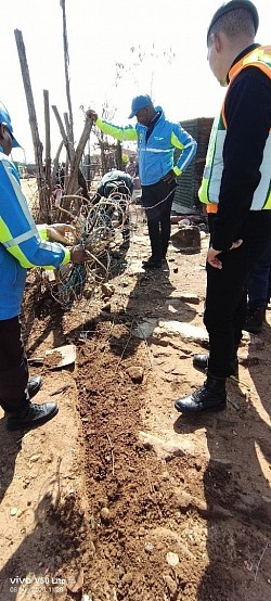 Illegal unsafe electricity connection
