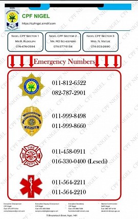 Emergency contact numbers